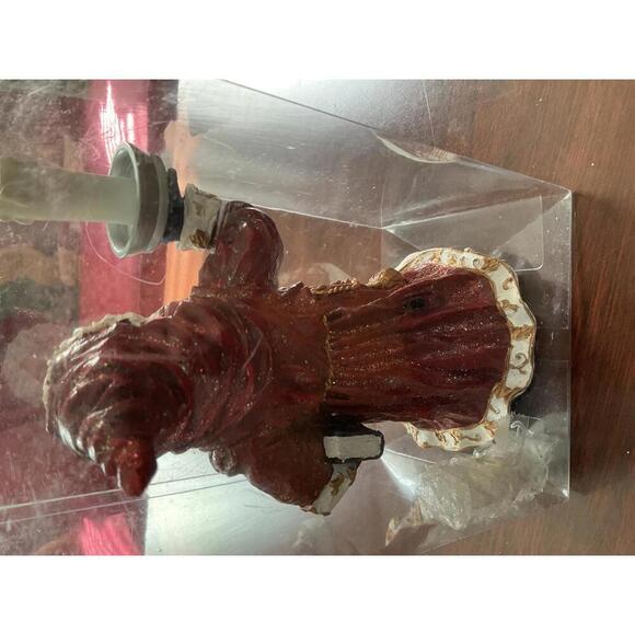 Nantucket Santa clause holding candle figure - Picture 4 of 6